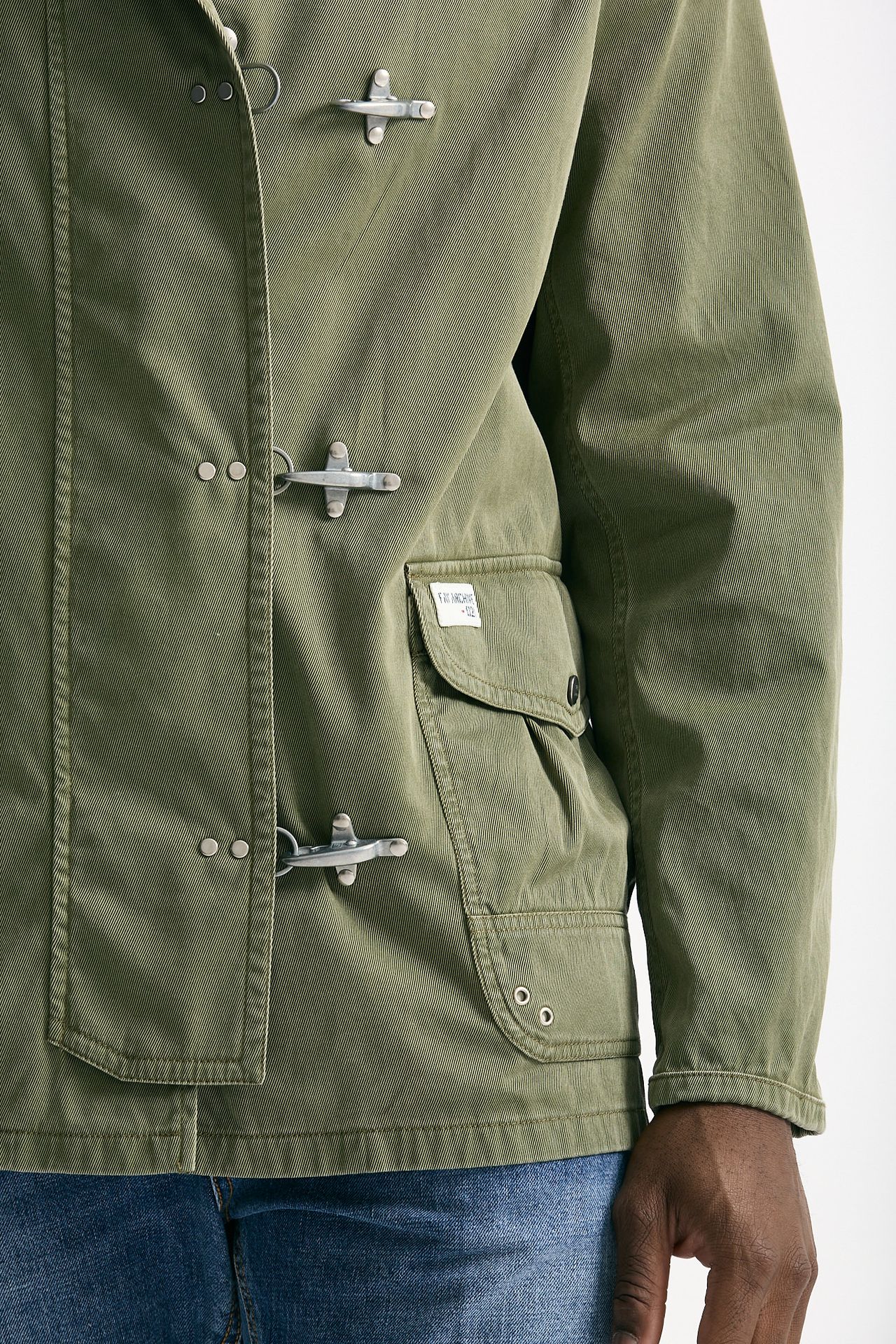 Giubbino in cotone twill lavato verde uomo Fay - 7