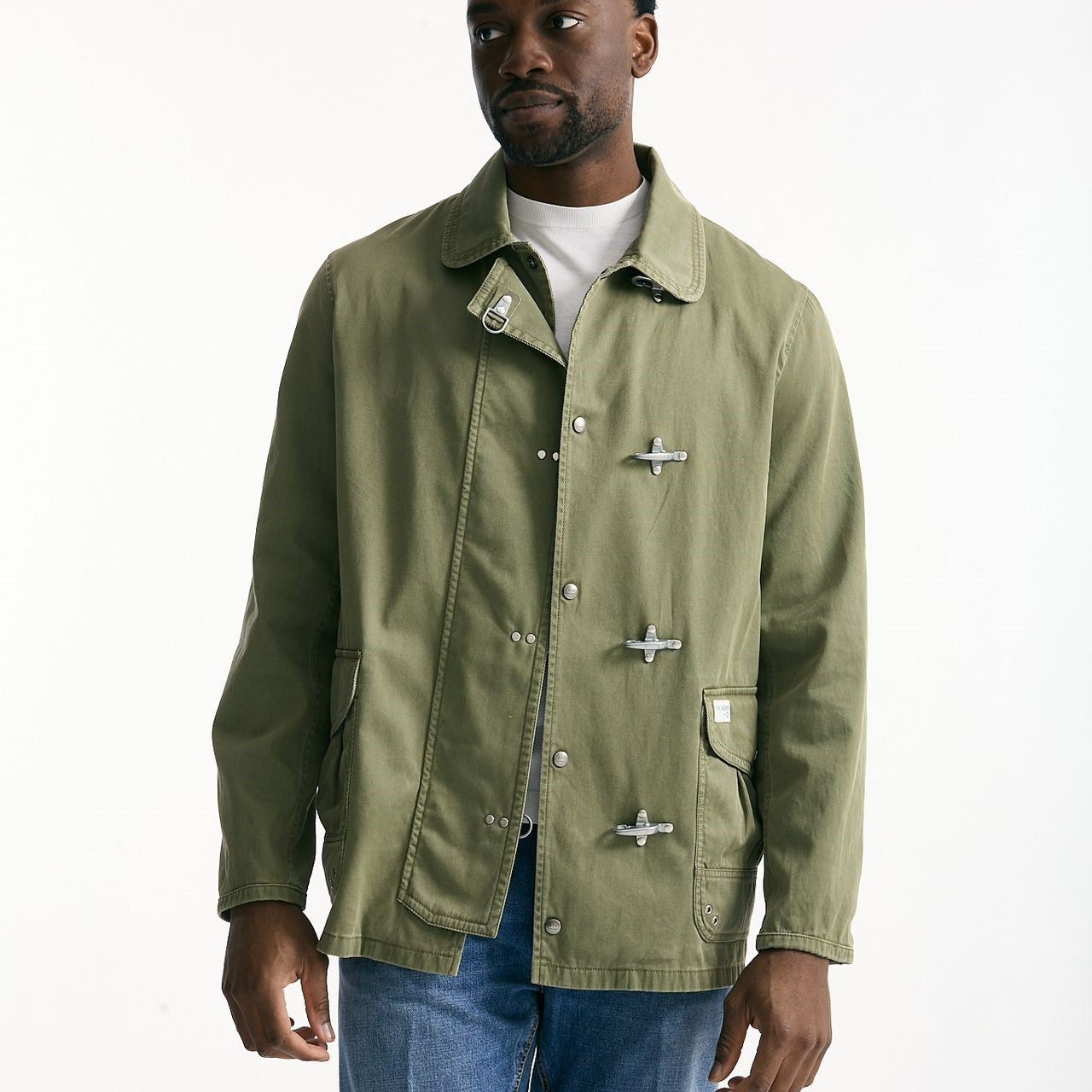 Giubbino in cotone twill lavato verde uomo Fay - 9