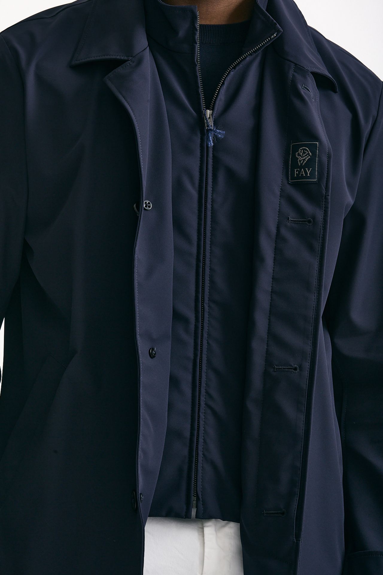 Soprabito in nylon stretch blu uomo Fay - 5