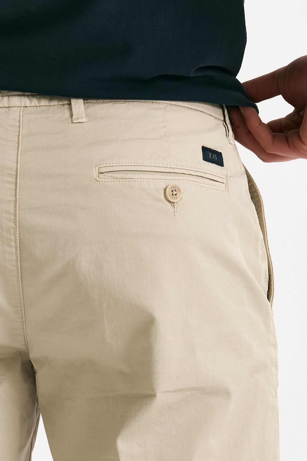 Bermuda  in cotone stretch beige uomo Fay - 7