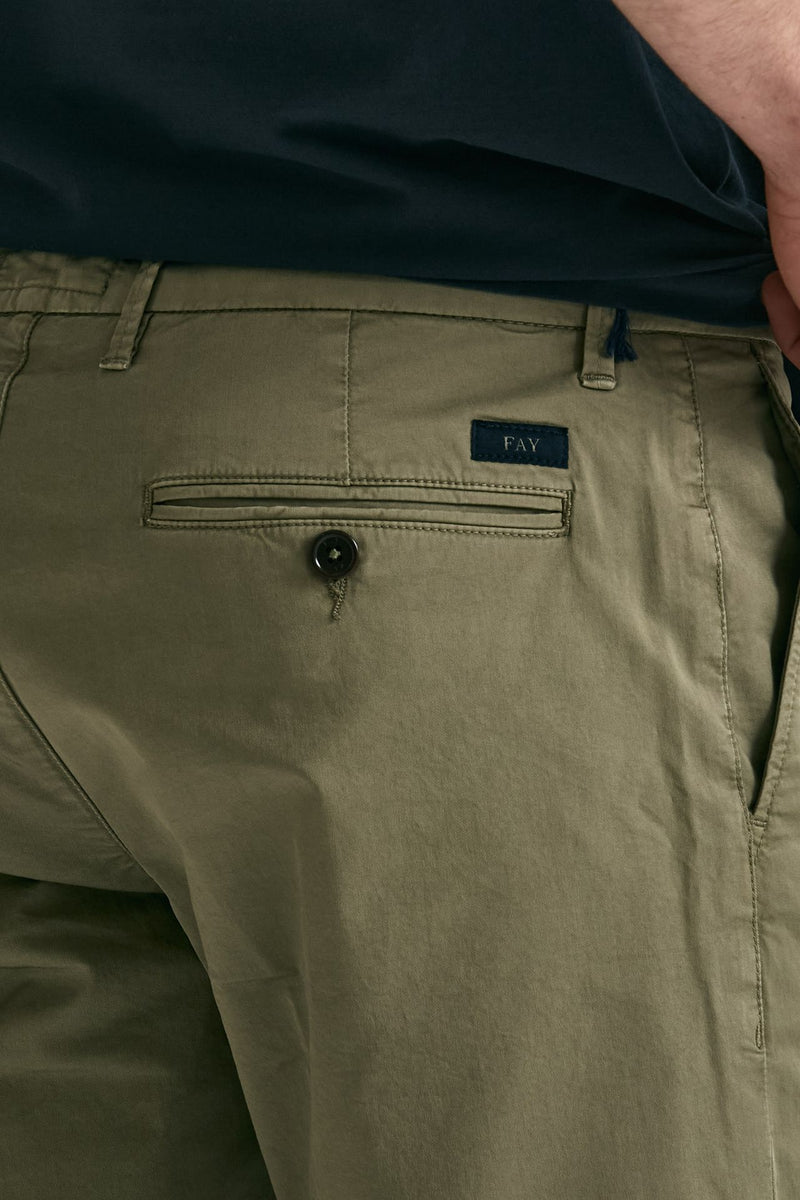 Bermuda  in cotone stretch verde uomo Fay - 7