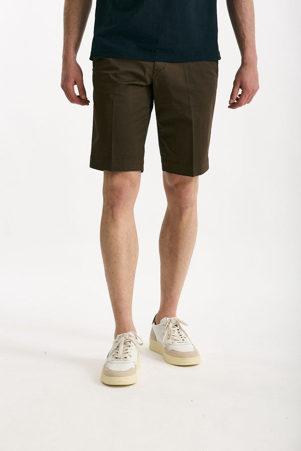 Bermuda in cotone stretch marrone uomo Fay
