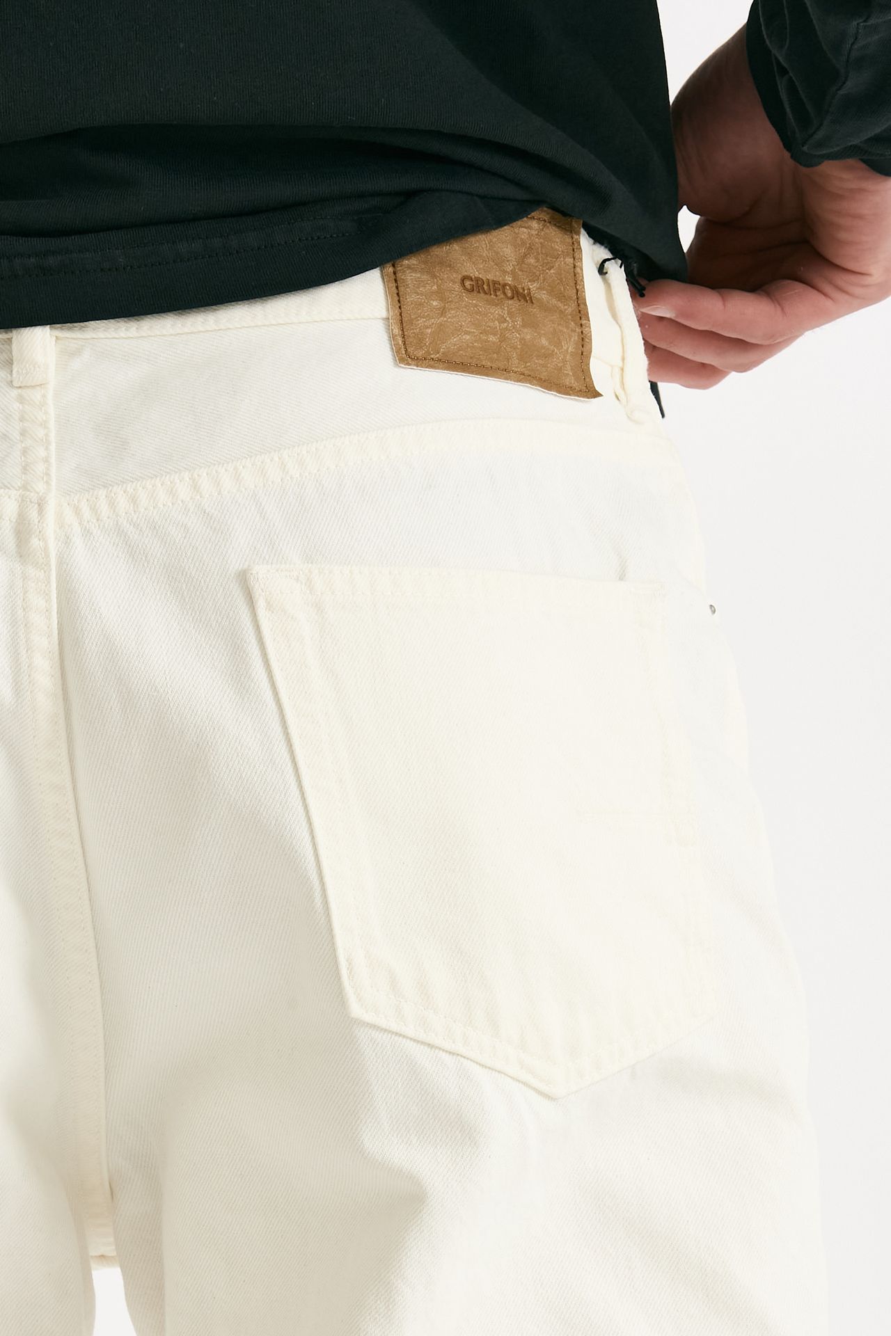 Jeans YVES stone washed bianco uomo Grifoni - 6