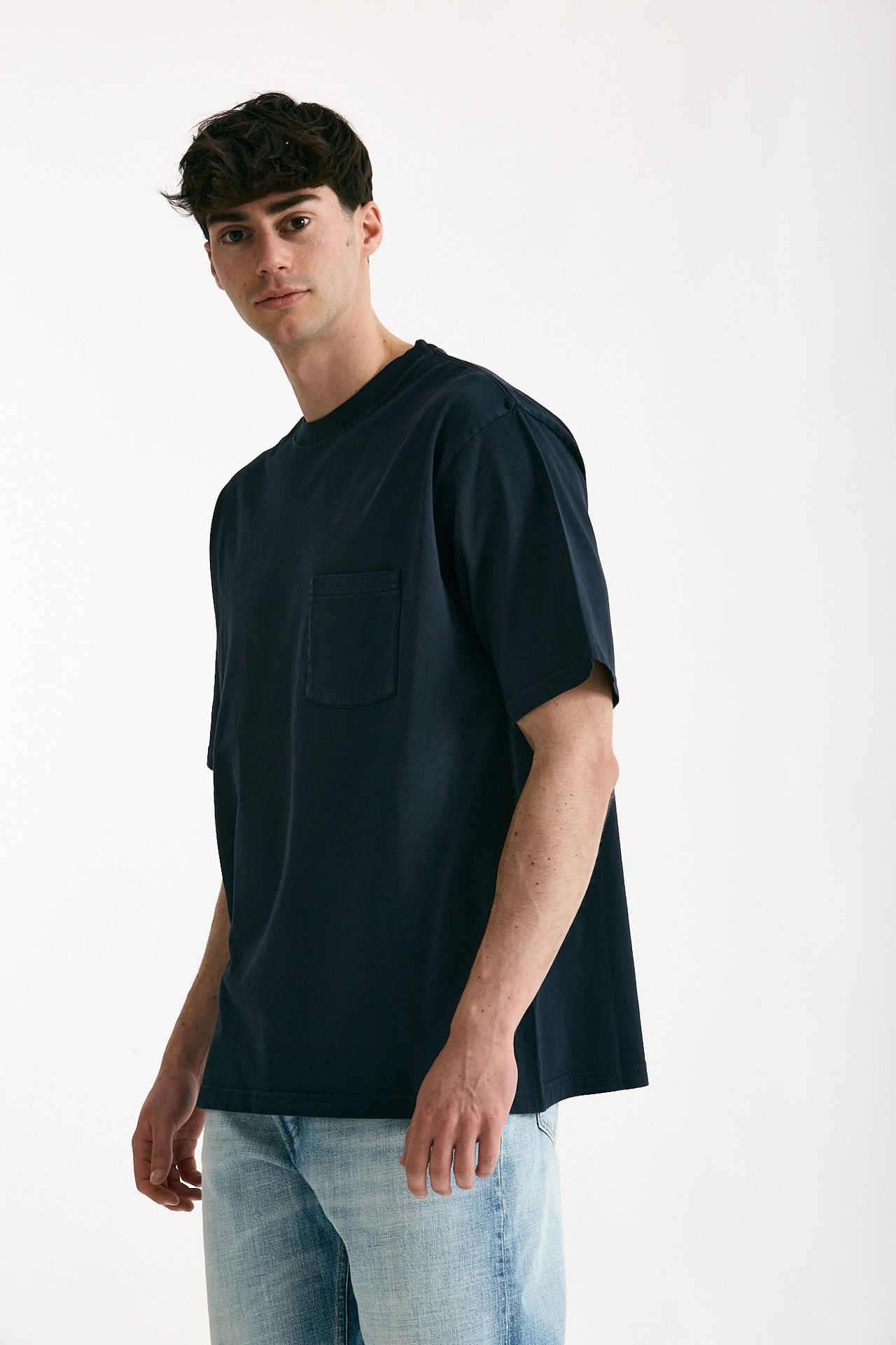 T-shirt in cotone “doppio” blu uomo Grifoni - 4