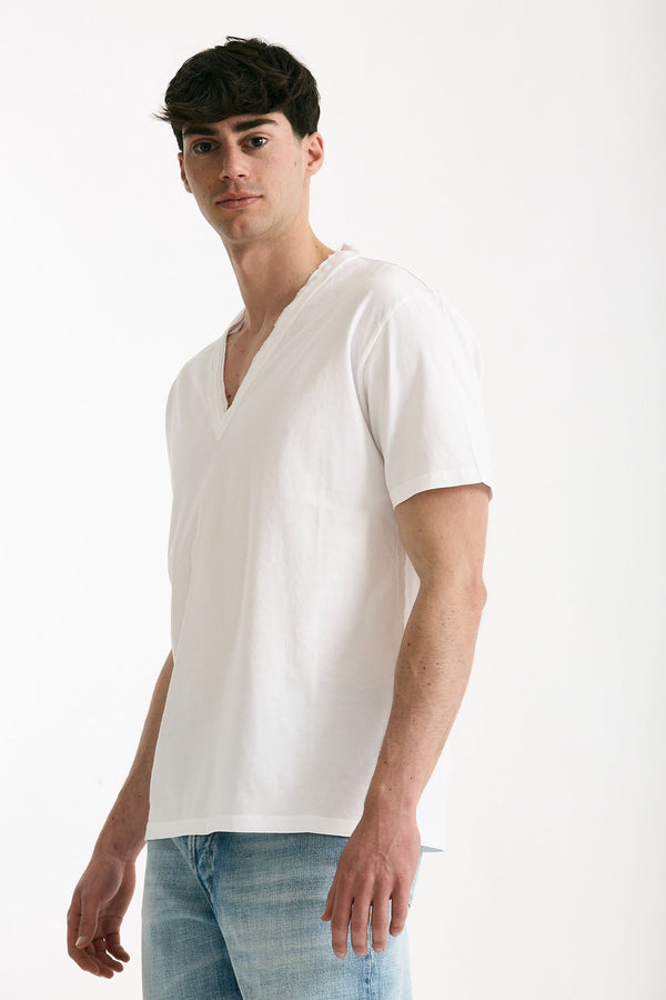 T-shirt Scollo a V bianco uomo Grifoni