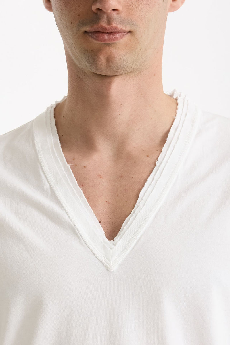 T-shirt Scollo a V bianco uomo Grifoni - 5