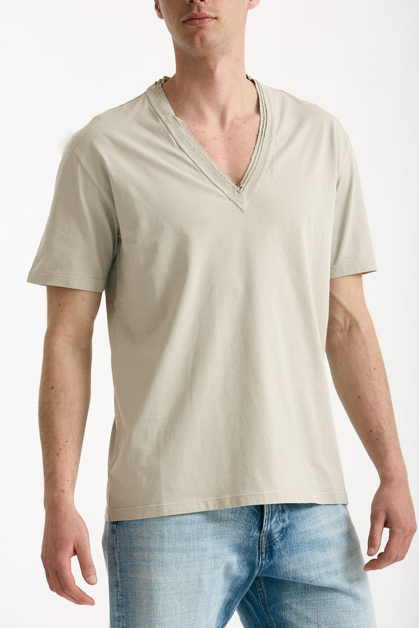 T-shirt Scollo a V beige uomo Grifoni