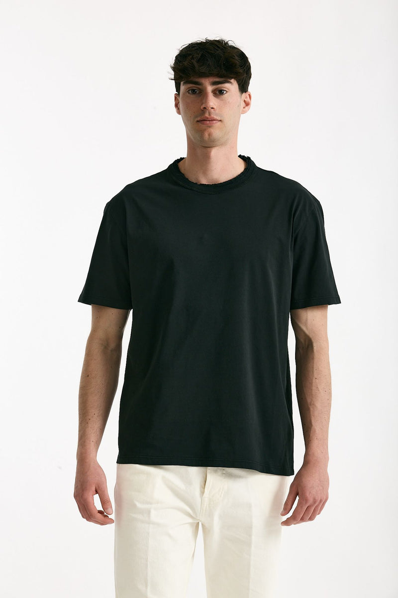 T-shirt girocollo in cotone nero uomo Grifoni - 2
