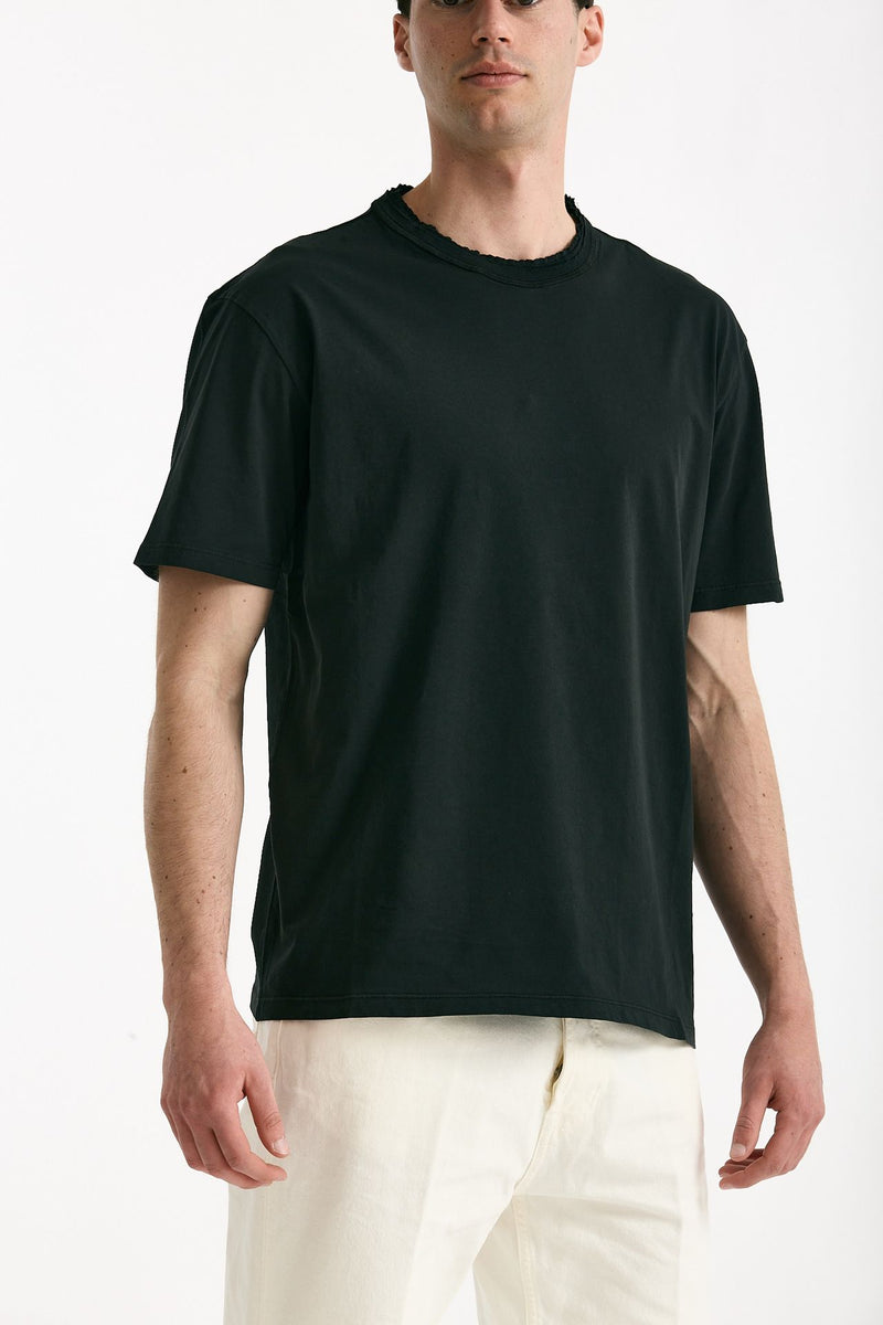 T-shirt girocollo in cotone nero uomo Grifoni - 3