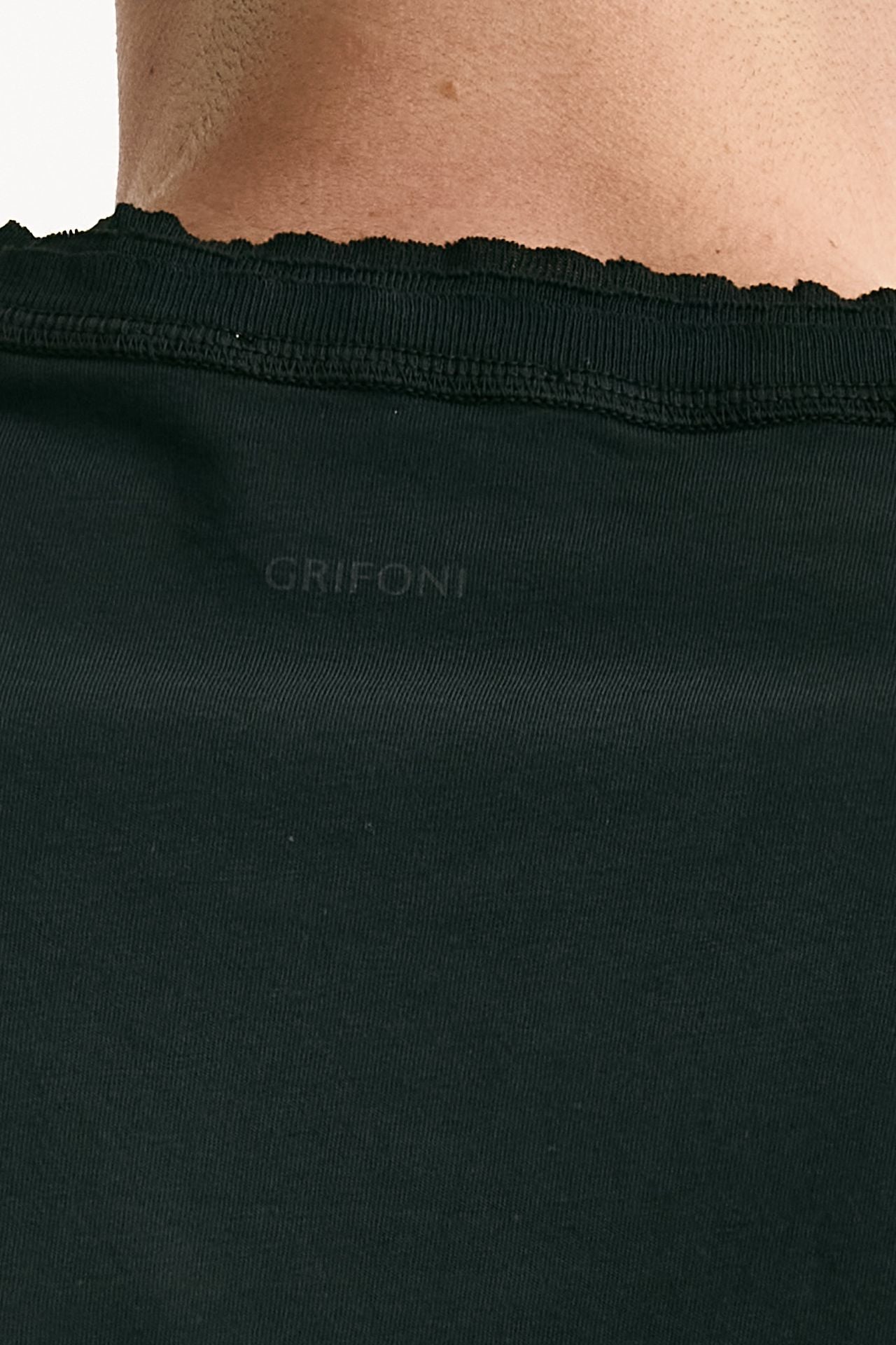T-shirt girocollo in cotone nero uomo Grifoni - 6