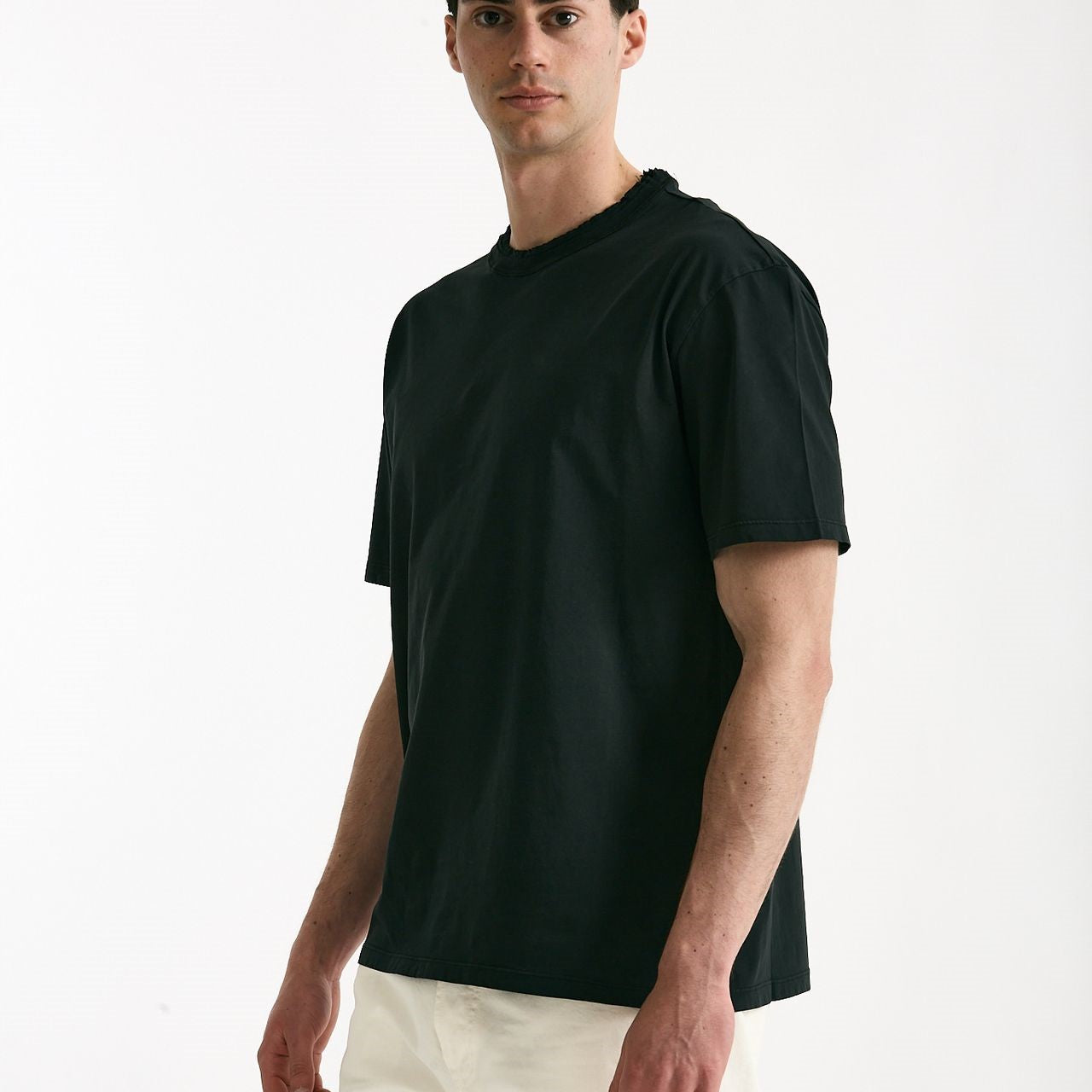 T-shirt girocollo in cotone nero uomo Grifoni - 8