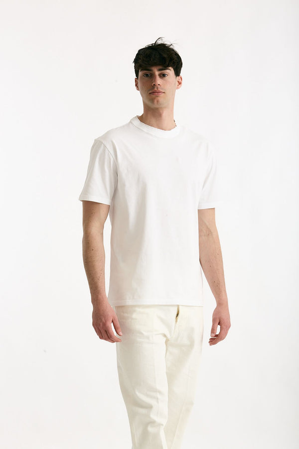 T-shirt Girocollo in cotone bianco uomo Grifoni