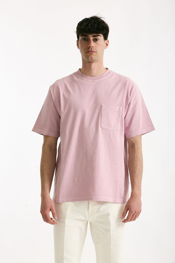 T-shirt in cotone “doppio” rosa uomo Grifoni