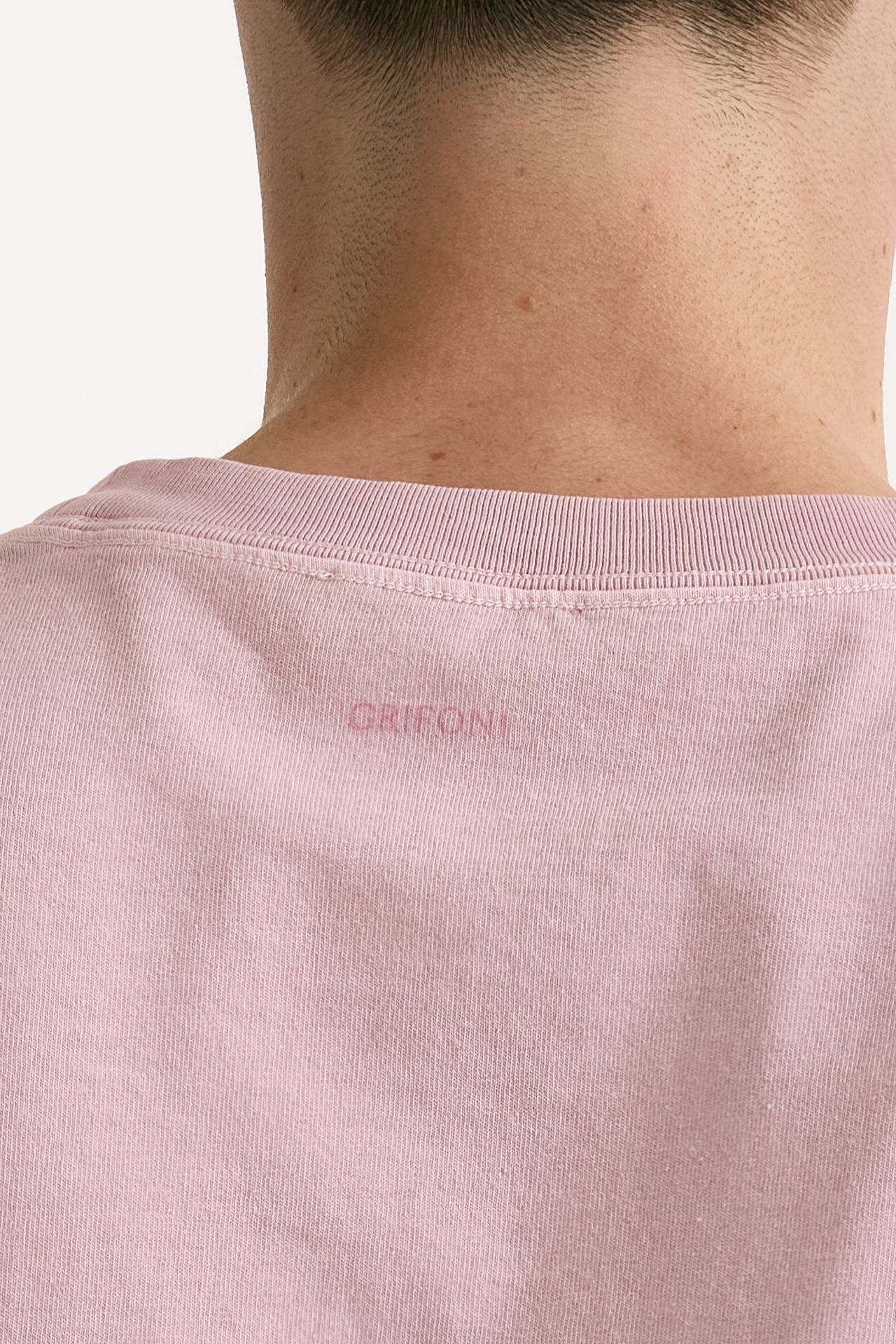T-shirt in cotone “doppio” rosa uomo Grifoni - 6