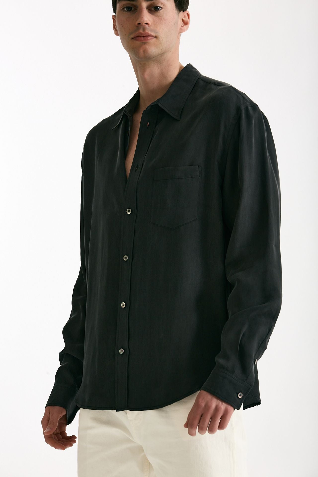 Camicia in cupro nero uomo Grifoni - 4