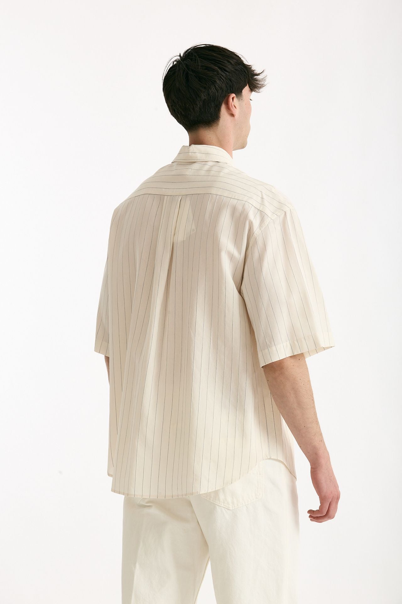 Camicia mezza manica in viscosa rigato uomo Grifoni - 3
