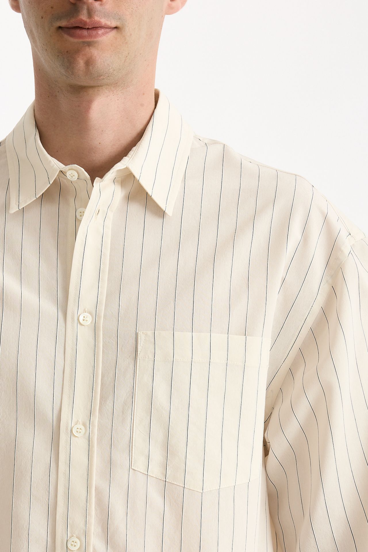 Camicia mezza manica in viscosa rigato uomo Grifoni - 5