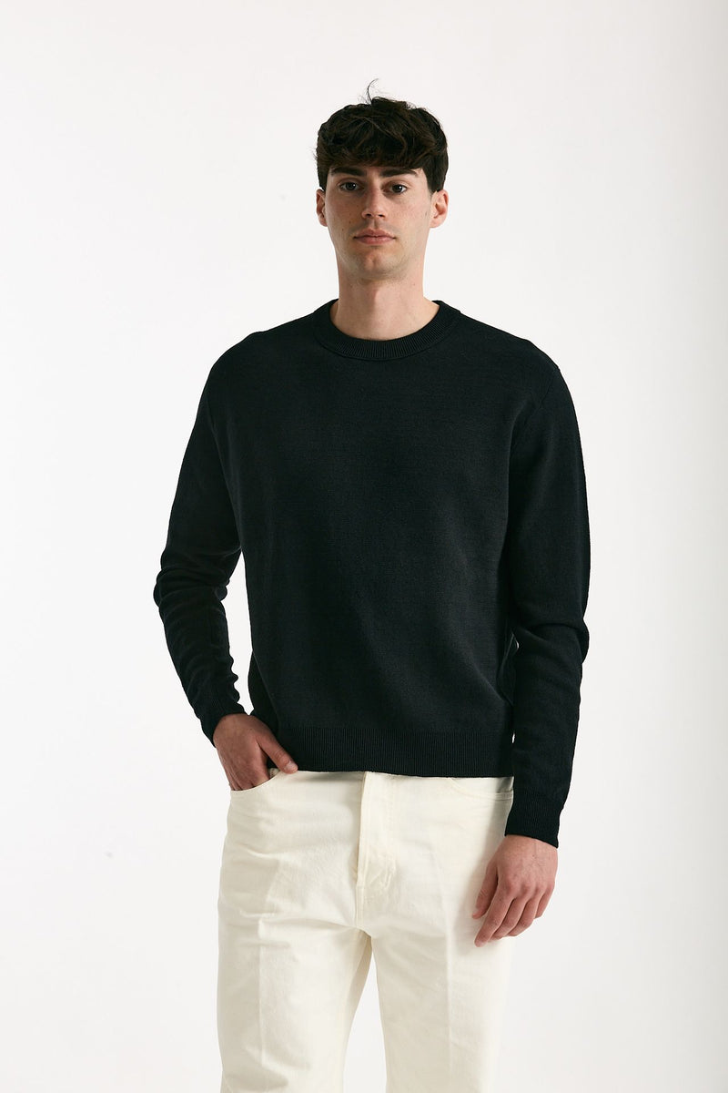 Maglia in lino nero uomo Grifoni - 1