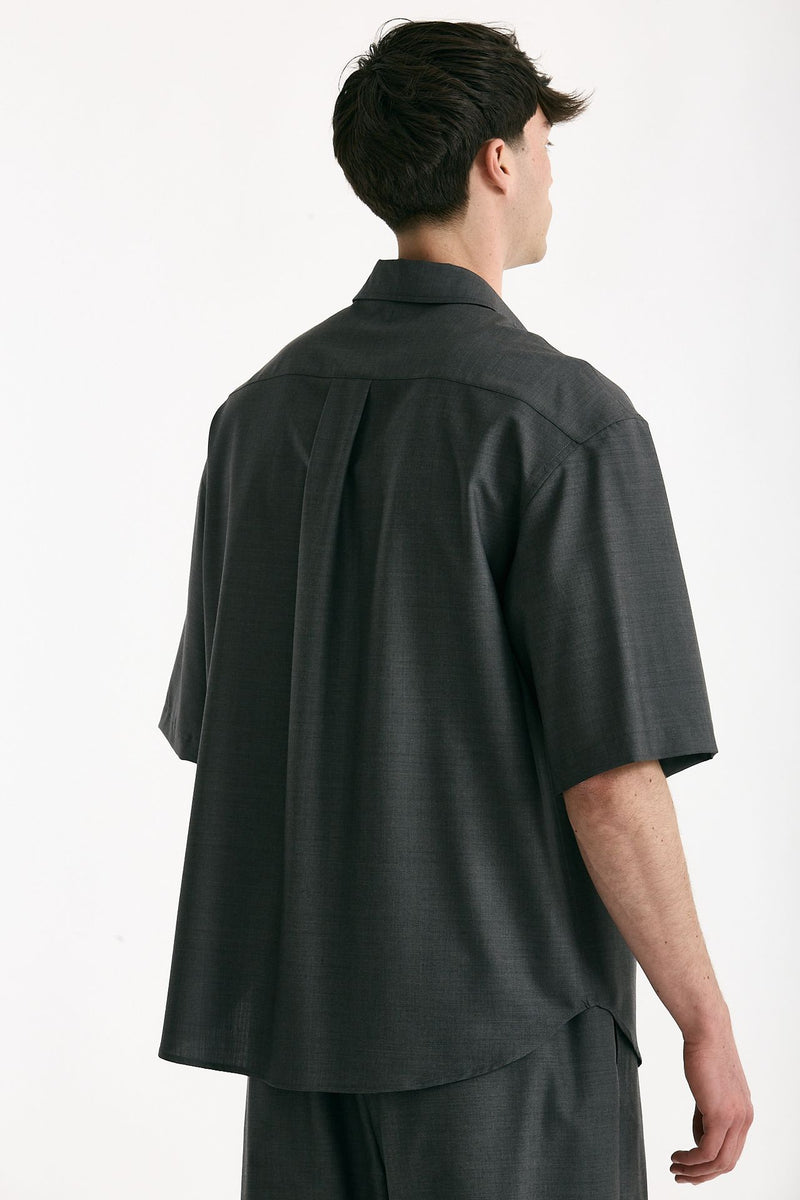 Camicia in lana ferma grigio uomo Grifoni - 3