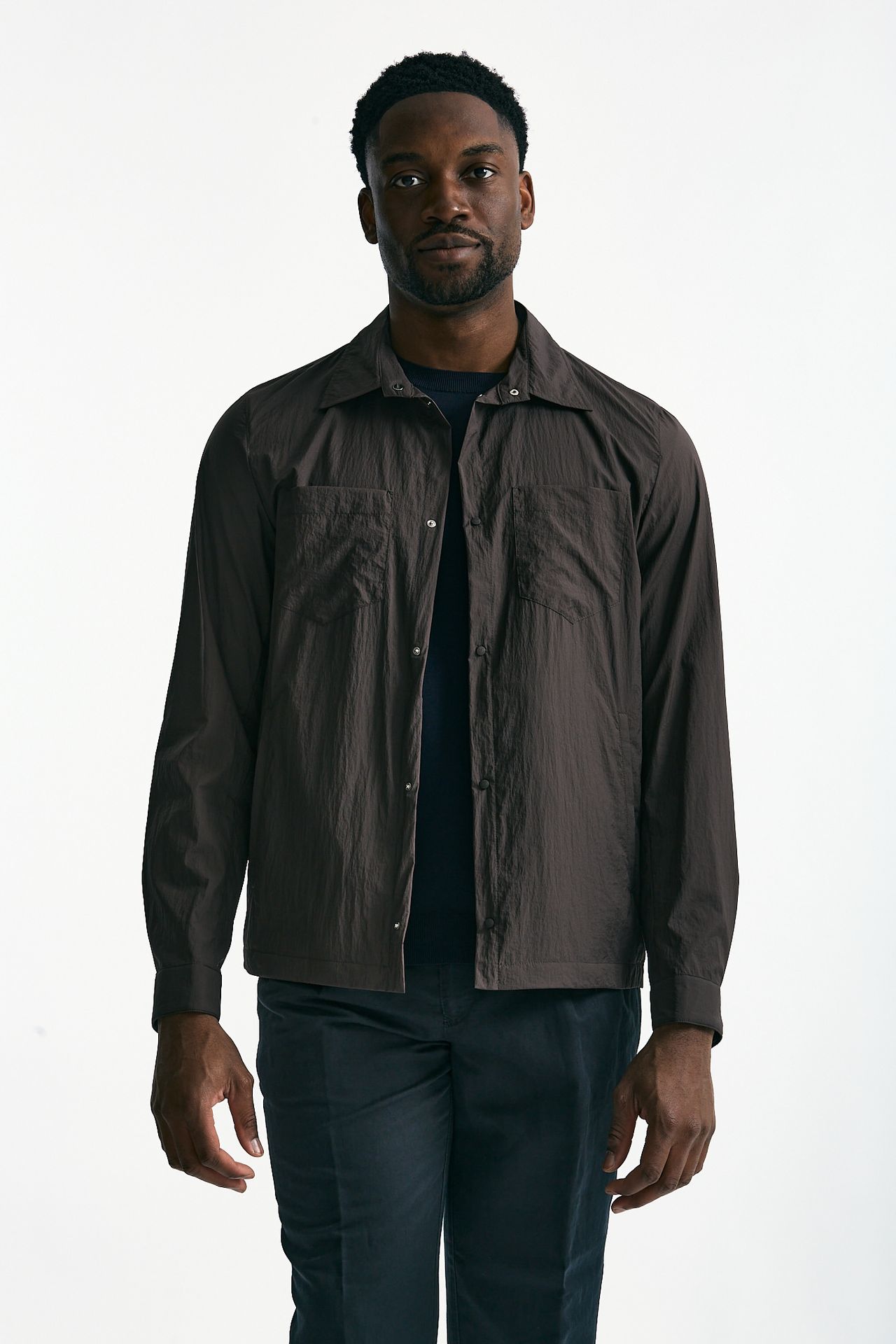 Giubbino camicia in nylon marrone uomo Herno - 2