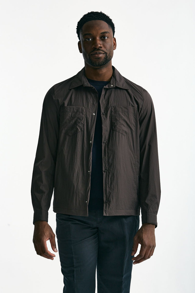 Giubbino camicia in nylon marrone uomo Herno - 2