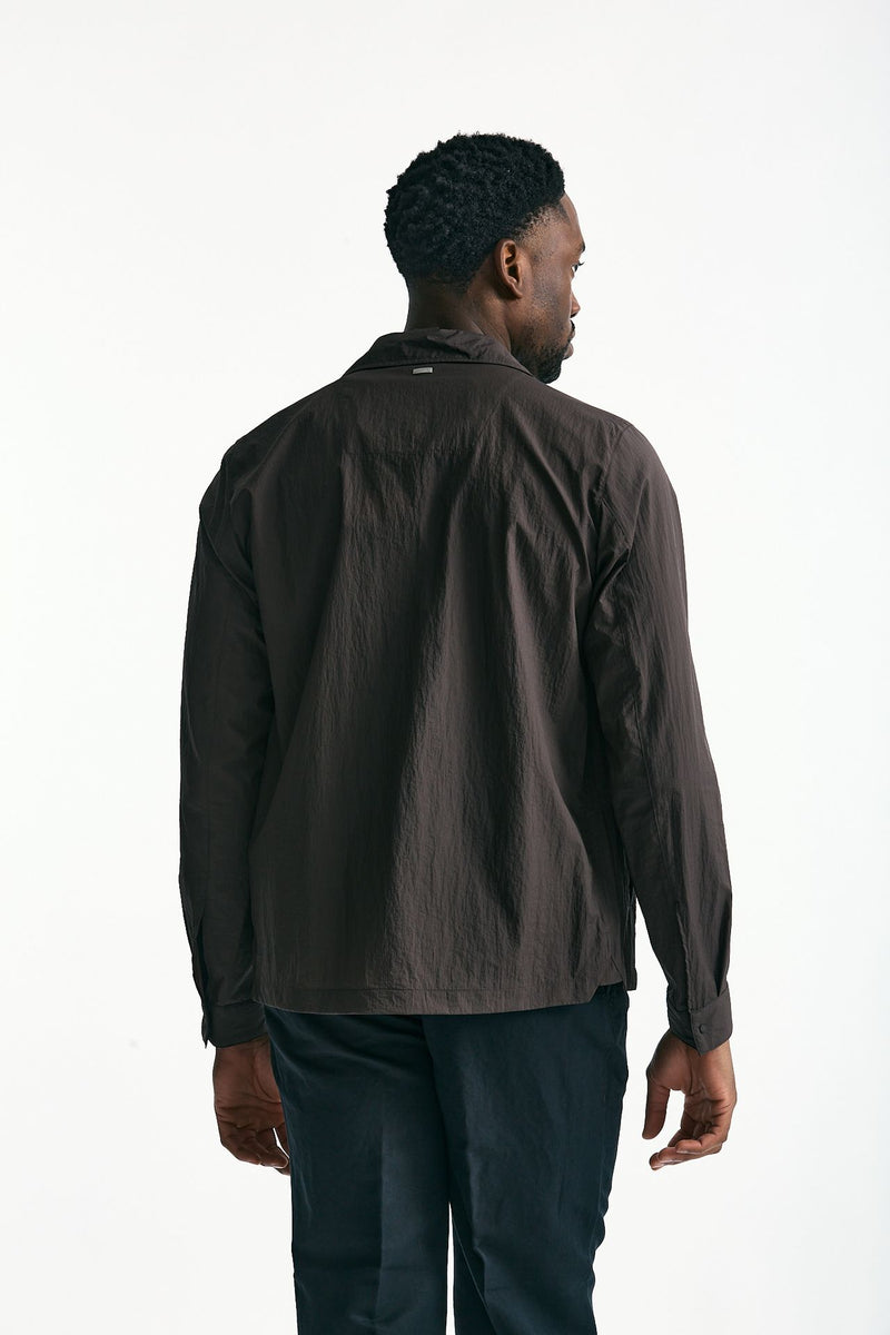 Giubbino camicia in nylon marrone uomo Herno - 3