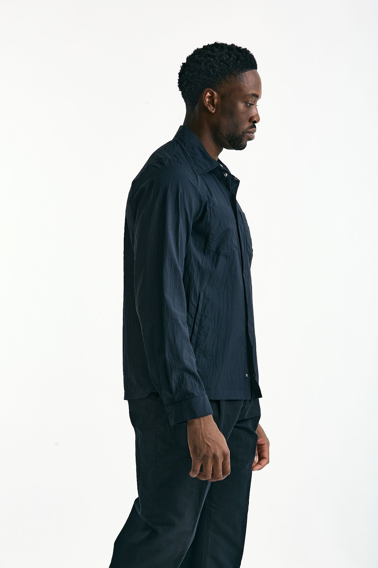 Giubbino camicia in nylon blu uomo Herno - 4