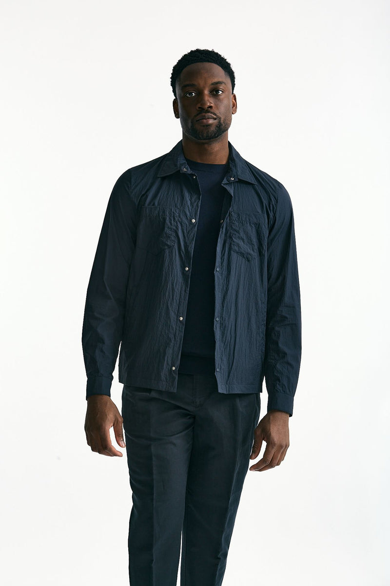 Giubbino camicia in nylon blu uomo Herno - 5
