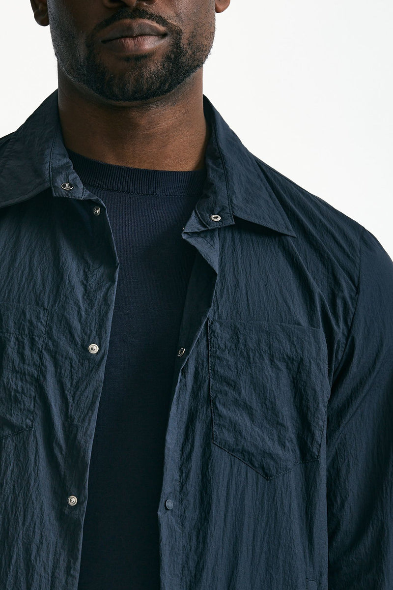 Giubbino camicia in nylon blu uomo Herno - 6
