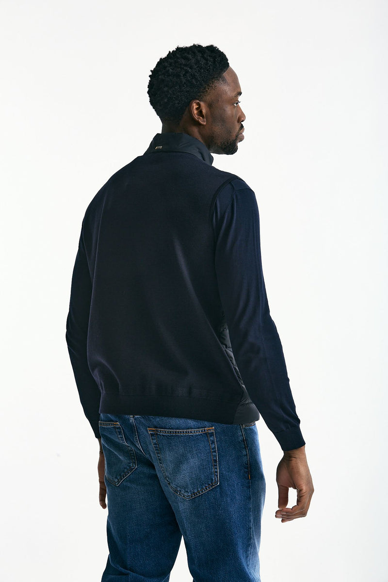 Smanicato micro piumino ibrido blu uomo Herno - 4