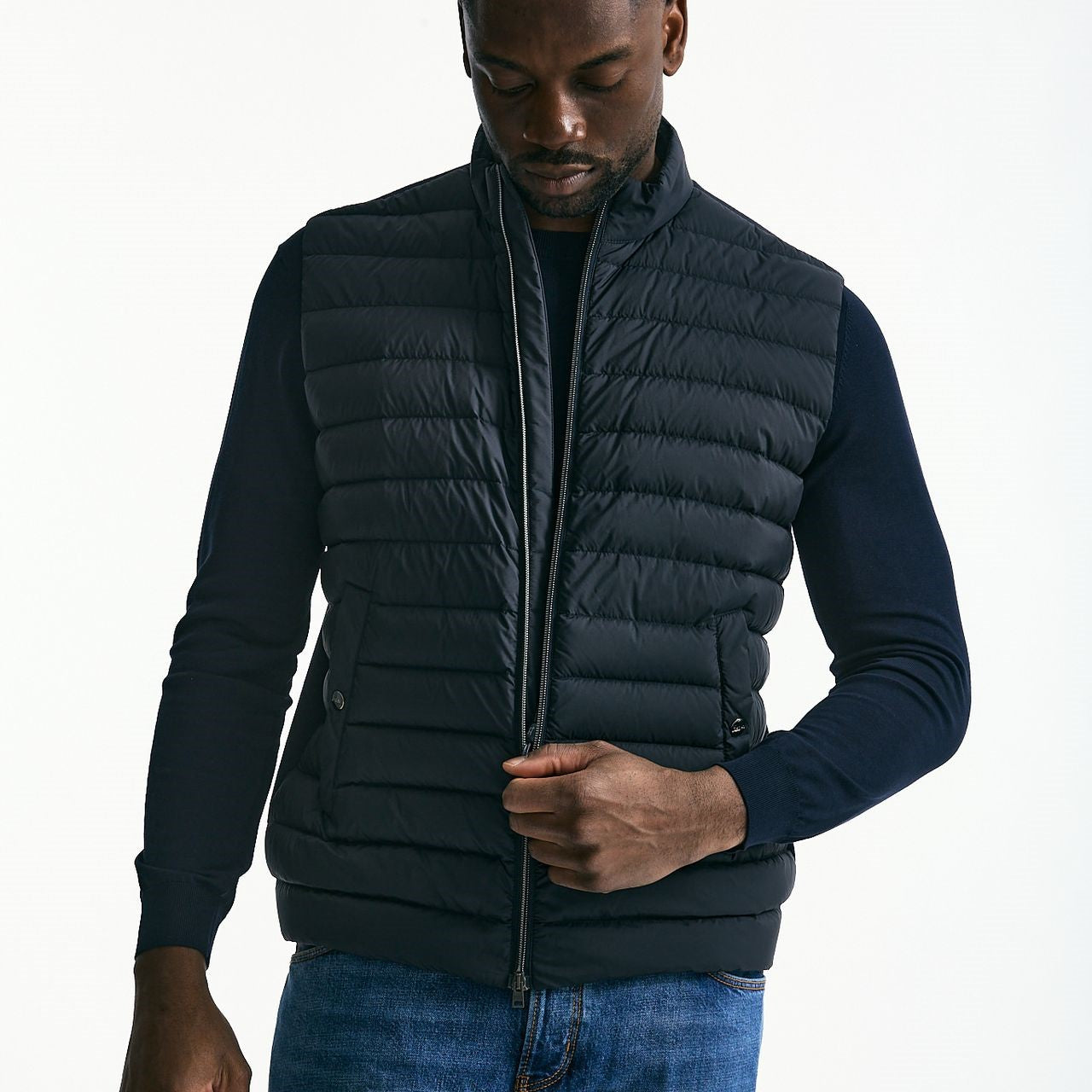 Smanicato micro piumino ibrido blu uomo Herno - 9