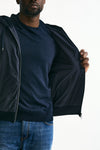Giubbino ibrido blu Micro piuma e jersey di cotone uomo Herno - 6