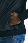 Giubbino ibrido blu Micro piuma e jersey di cotone uomo Herno - 7