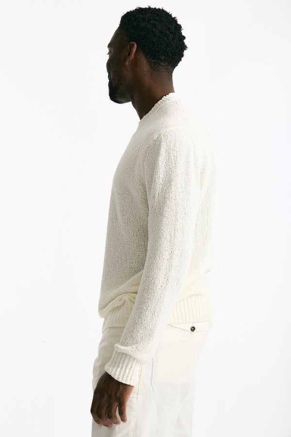 Maglia in cotone boucle bianco uomo Hosio