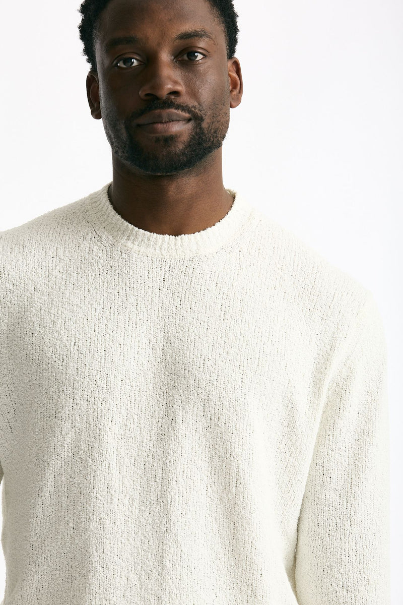 Maglia in cotone boucle bianco uomo Hosio - 5