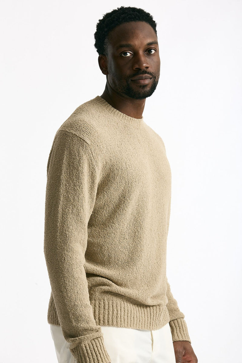 Maglia in cotone bouclè beige uomo Hosio - 4
