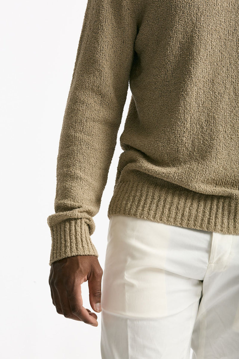 Maglia in cotone bouclè beige uomo Hosio - 5