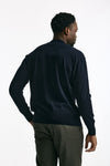 Maglia girocollo in cotone blu uomo Hosio - 3