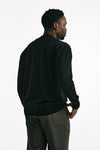 Maglia girocollo in cotone nero uomo Hosio - 3