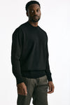 Maglia girocollo in cotone nero uomo Hosio - 4
