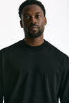 Maglia girocollo in cotone nero uomo Hosio - 5