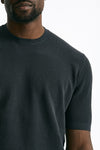 T-shirt micro operata in cotone antracite uomo Hosio - 5