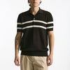 Polo rigata in cotone marrone uomo Hosio - 6
