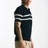 Polo rigata in cotone blu uomo Hosio - 6