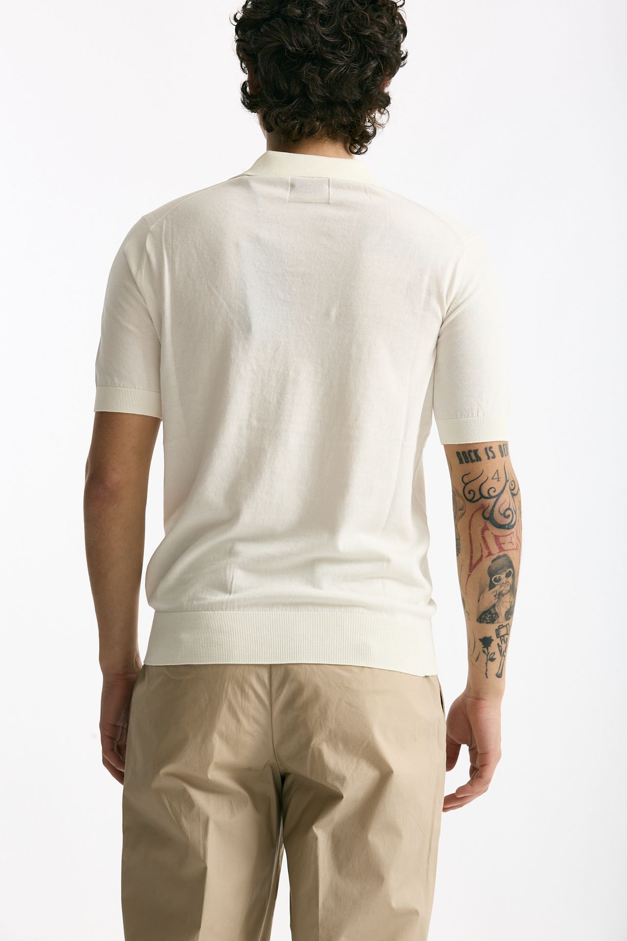 Polo maglia in cotone bianco uomo Hosio - 3