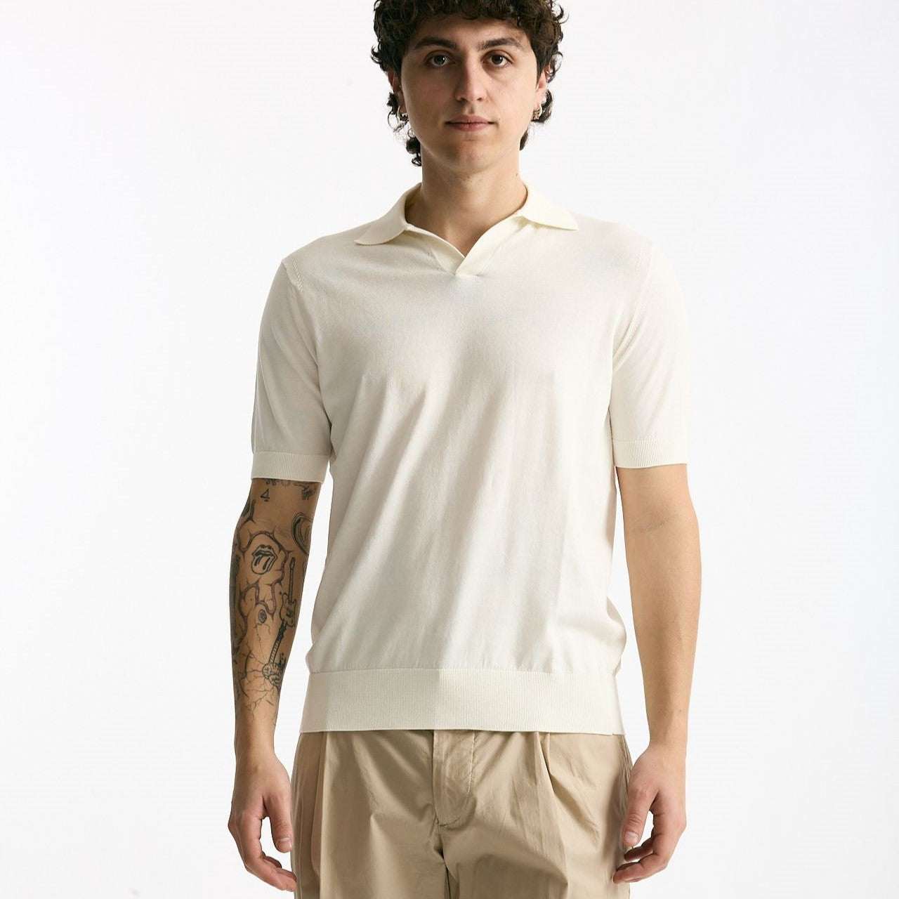 Polo maglia in cotone bianco uomo Hosio - 6