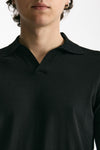 Polo maglia in cotone nero uomo Hosio - 5