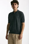 Polo maglia in cotone grigio melange uomo Hosio - 4