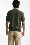 Polo maglia in cotone marrone melange uomo Hosio - 3
