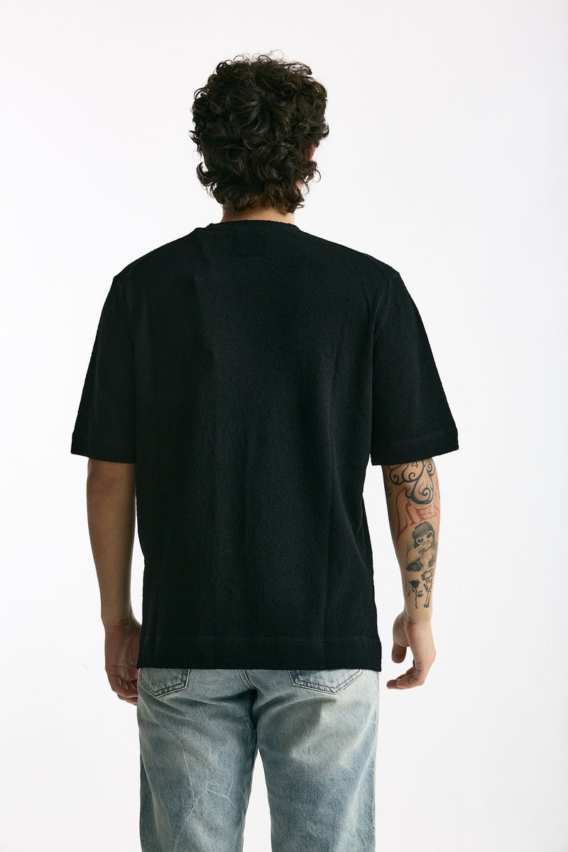 T-shirt in cotone e nylon nero uomo Hosio - 3
